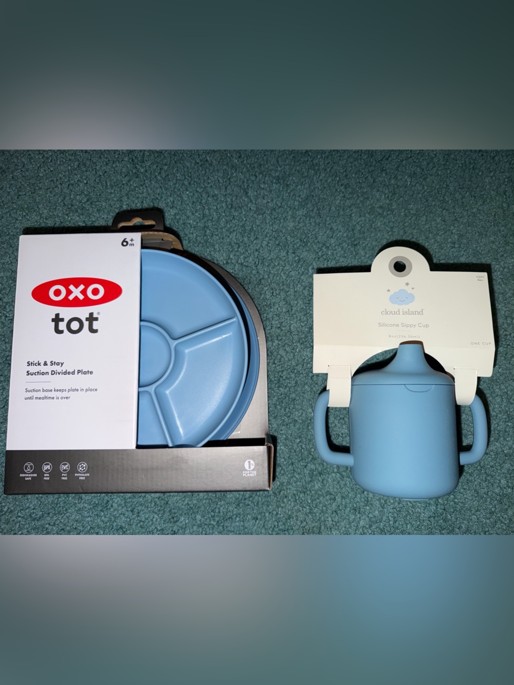 OXO Tot Suction Plate & Cloud Island Sippy!
